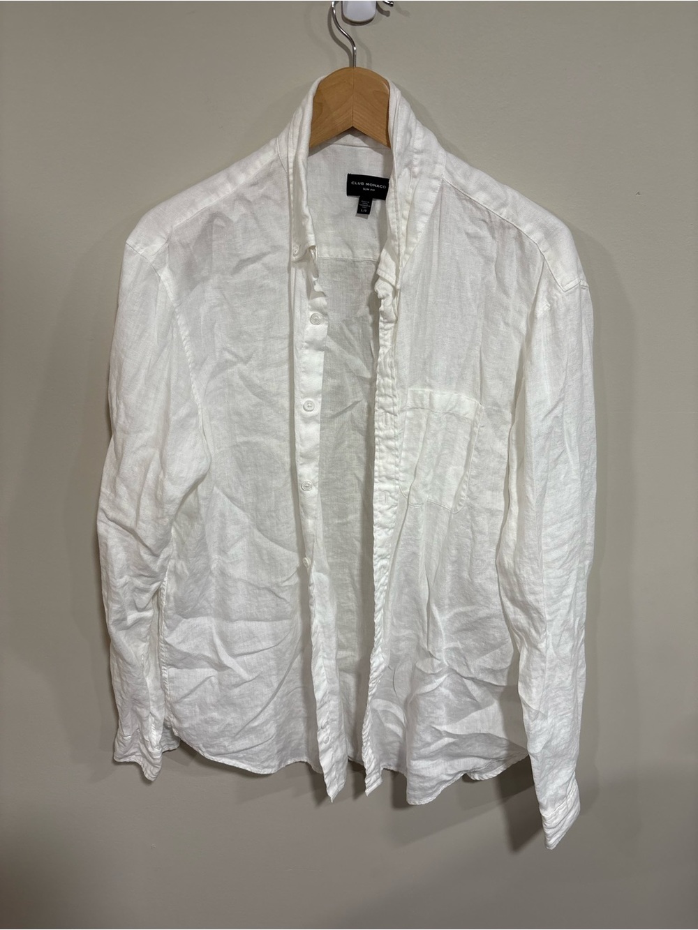Club Monaco White Linen Lightweight Shirt Jacket